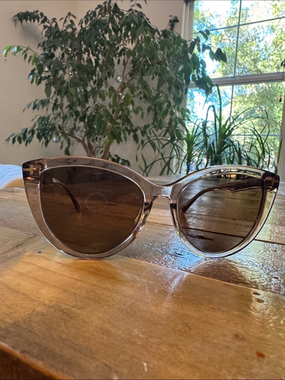 Tom Ford Brown Tinted Cat-Eye Sunglasses Isabella excellent used condition EUC
